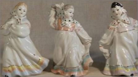 Statuetes no porcelāna Padomju perioda